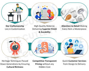 Exportador genuino de alta calidad para bodas y fiestas, mango de ratán, utensilios de oro de acero inoxidable, juego de cubiertos de 5 piezas - Product Image 6