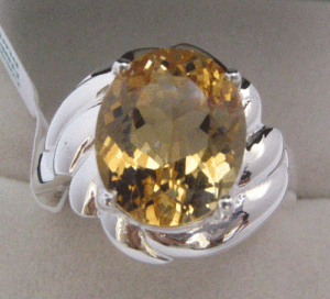 Anillo de Citrino Natural para Mujer Shah Gems, Plata de Ley 925, Chapado en Oro Rosa de 18K, Estilo Casual y Moderno, Regalo Perfecto para Seres Queridos - Product Image 1