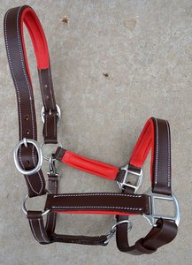 Pista de cuero mecanizada a mano de alta calidad Halter-Nickle Plated XLg Full Horse Cob Muchos tamaños en fabricación mayorista - Product Image 5