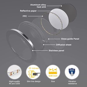 Lumière LED ultra-mince 3W DC12V pour armoire, lumière de panneau de plafond avec connecteur JST - Product Image 3