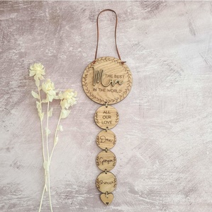 Fête des mères suspendu décoratif contreplaqué religieux Animal Style signes de bienvenue vietnamien décor à la maison pour les nouveau-nés idées cadeaux - Product Image 2