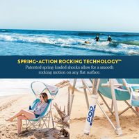 Fauteuil à bascule d'extérieur moderne en acier inoxydable avec pare-soleil, chaise pliante portable pour le camping et la plage