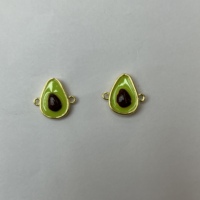 Ciondoli Personalizzati per Gioielli alla Moda, Ciondolo a Forma di Frutta Avocado Smaltato Placcato Oro 18k per Connettori Braccialetti