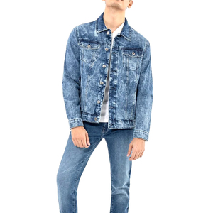Veste Streetwear décontractée coupe ajustée en denim vintage pour hommes, vêtements d'extérieur d'automne écologiques et respirants à manches longues - Product Image 1