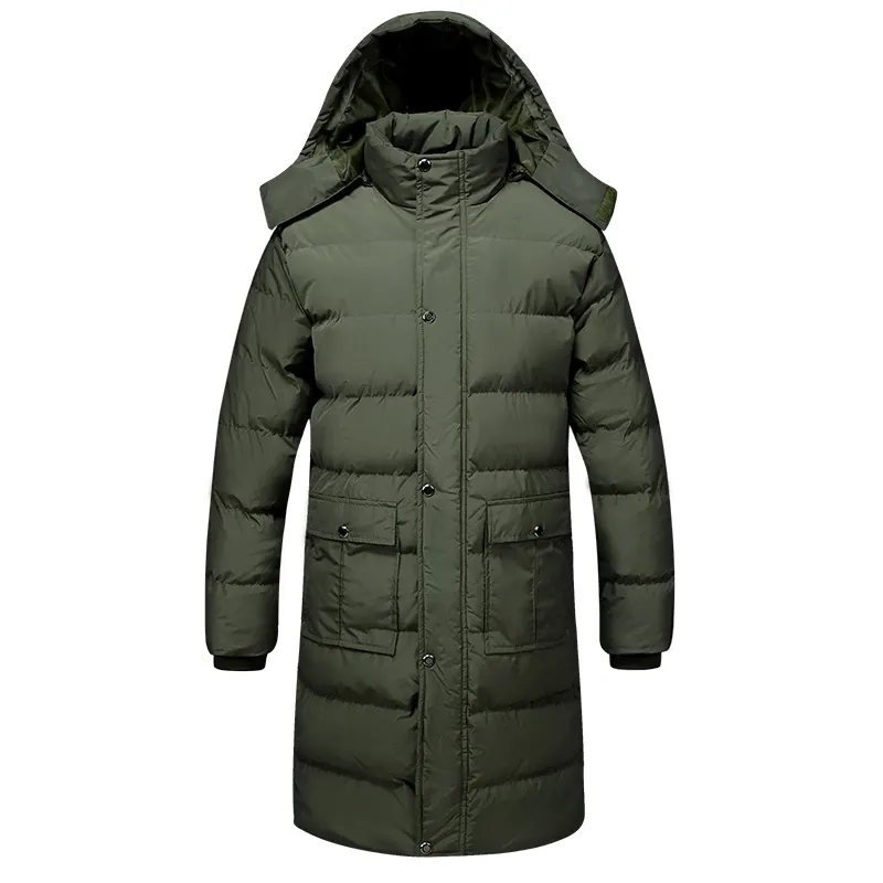 Men Autumn Winter Long Down Jacket Coat 2022 Fashion Sports Slim Lightweight Casual Down Hooded Warm Jacket