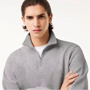 Suéter de Lana 100% para Hombre, Logotipo Personalizado, Color Gris Sólido, Cuello Redondo, Sudadera Básica de Invierno - Product Image 5