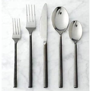 Ensemble de couverts en acier inoxydable moderne et écologique avec manche noir pour la maison, les restaurants et les hôtels - Marque ACME, meilleure qualité - Product Image 2