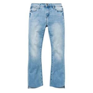 Factory Custom Wholesale Winter ODM Woven Vintage Oversize <b>Boot</b> Cut Light Wash 3D Pattern Denim <b>Pant</b> High Street Men's Mid Front - Product Image 1