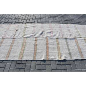 Tapis rustique en laine blanche 4.5 X 10.5ft classique Vintage Design turc motif Patchwork fait à la main pour entrée pour adolescent support en Latex - Product Image 3