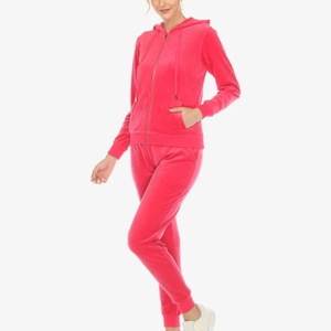 High Quality Top Trendy <b>Velvet</b> <b>Tracksuit</b> <b>Women</b> Winter Wear Youth Street Wear Female <b>Velvet</b> Custom Logo <b>Women</b> Velour <b>Tracksuit</b> - Product Image 4