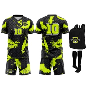 Uniforme de Fútbol de Manga Corta Transpirable con Impresión Digital al por Mayor, con Camiseta y Pantalones para Deportes al Aire Libre - Product Image 3