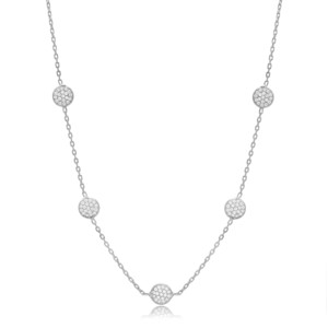 Collar con Colgante de Zirconia Brillante de Diseño Redondo para Mujer, Joyería Turca Hecha a Mano al por Mayor en Plata de Ley 925 - Product Image 5