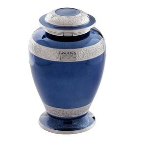 Urne funéraire pour cendres humaines adultes, bleu palatinate, époustouflante - Product Image 1
