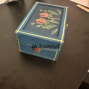 Tradebyd Vintage Style <b>Wooden</b> <b>Box</b> Hand Painted European Folk Art Decorative <b>Storage</b> Chest for Home and Gifts - Product Image 1