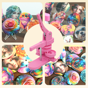 Máquina para Hacer Botones Redondos de 58 mm, Kit de Máquina para Hacer Botones de Plástico DIY - Product Image 6