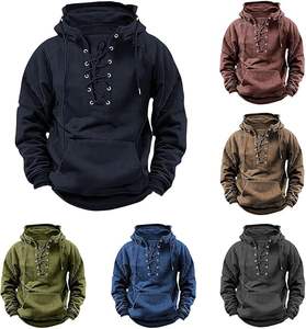 Jersey Retro con cordones para hombre, sudadera táctica para gimnasio, chaqueta holgada, sudadera de carga atlética, fabricante personalizado para invierno - Product Image 5