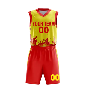 Uniformes de basket-ball personnalisés pour hommes, femmes et adultes, 100% coton respirant, manches courtes, impression par transfert thermique, fabriqué au Pakistan - Product Image 4