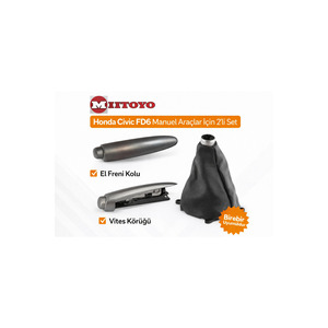 Juego de 2 Palancas de Freno y Palanca de Cambios de Cuero para Honda Civic FD6 Manual, 2006-2012 - Product Image 1