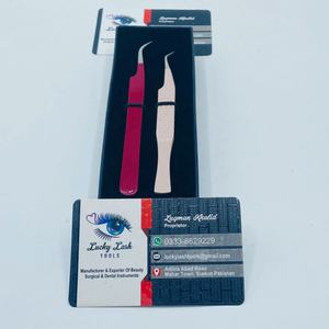 Pinzas de Precisión para Pestañas LUCKY LASH TOOLS, Color Beige Marrón, Agarre de Diamante de 45 Grados, Grabado de Corazón, Personalizadas, Sostenibles - Product Image 3