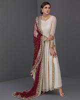Nouvelle robe pakistanaise en faux georgette trois pièces, broderies et sequins, pour l'Aïd, 4 saisons, entièrement cousue, élégante pour femmes