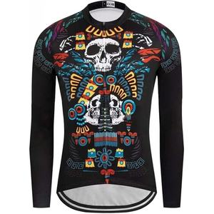 Sublimated Cycling Jersey <b>Men</b> Winter <b>Thermal</b> Fleece Cold Weather Warm Long Sleeve Road Biking Cycling Jacket with 3 Pockets - Product Image 1