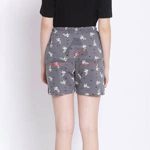 Pantalones cortos de verano de cintura alta para mujer de algodón con logotipo personalizado 2025, transpirables con cierre de cintura elástica y bolsillos, ajuste holgado suave - Product Image 3