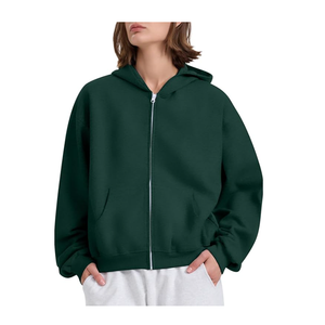 Sweat à capuche zippé unisexe de luxe pour femmes haut Streetwear de haute qualité avec sérigraphie brodée col à capuche d'hiver - Product Image 1