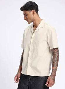 100% coton hommes décontracté coupe décontractée chemise solide respirant tricoté uni teint ODM approvisionnement avec design personnalisable - Product Image 4