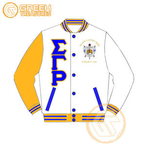Personalizado Sigma Gamma Rho satén bordado Varsity chaqueta Sorority alta calidad transpirable impermeable a prueba de viento 100% mujeres - Product Image 4