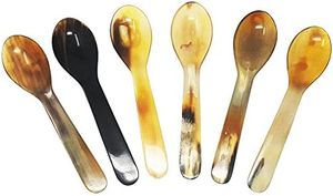 Cuillère artisanale en corne de buffle naturelle avec finition miroir, écologique, résistante aux rayures, outil de cuisine en provenance d'Inde - Product Image 5
