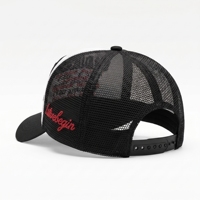 Casquette de camionneur en tissu maillé avec logo brodé 3D, ajustable, unisexe, style streetwear, décontractée, noire et blanche, 6 panneaux, pour adultes, toutes saisons