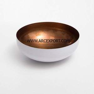<b>White</b> Color Copper Metal Fancy Luxury Modern New Designing Decorating <b>Serving</b> <b>Bowls</b> for Kitchenware Accessories in Best Price - Product Image 6