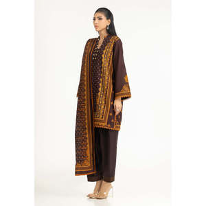 Ensemble de costume 3 pièces imprimé Khaddar pour femmes IUSTKSD-1373 - Product Image 2