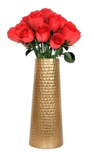 แจกันดอกไม้โลหะตกแต่งบ้านแบบตั้งโต๊ะ ดีไซน์ทำมือ กระถางดอกไม้ทองเหลือง - Product Image 2