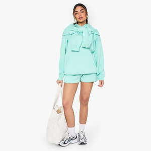 Nardon Apparel 100% Cotton Custom Design Heavyweight Women Blank Pullover <b>Jumper</b> 500gsm Sweatpants and <b>Boxy</b> Fit Hoodies Set - Product Image 4