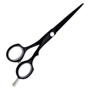 Ciseaux de coupe de cheveux de qualité chirurgicale Ciseaux de cheveux de beauté en acier inoxydable de couleur noire avec repose-doigt argenté - Product Image 2