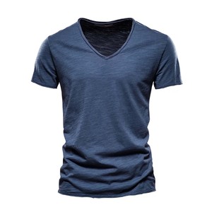 Camiseta ligera de algodón orgánico 100% con logotipo personalizado para hombre, camisetas casuales de alta calidad - Product Image 3