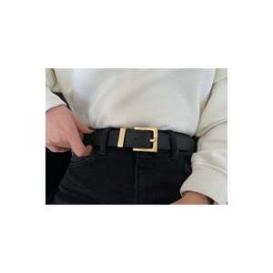 Ceinture pour femme à boucle carrée, ceinture pour pantalon, ceinture pour veste, ceinture pour robe - Noir-Or - Product Image 4