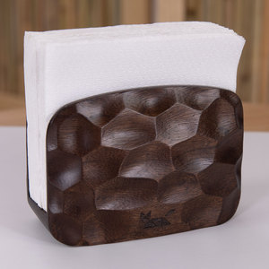 Porte-serviettes en bois moderne Ron Puli Bitter Coffee Varnish - Durable et écologique pour les restaurants, les salons, les fêtes, les mariages - Product Image 2