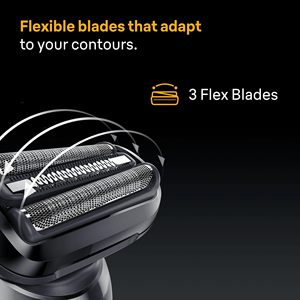 Afeitadora Eléctrica Inalámbrica USB para Hombre, 100% Impermeable IPX7, Afeitadora Facial Rotatoria de Triple Cuchilla, Afeitadora en Seco/Húmedo, Duración de 50 Minutos, Negra - Product Image 6