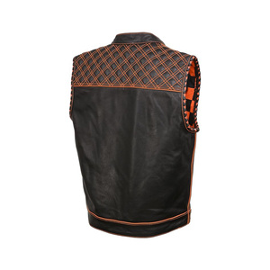 Chaleco de cuero genuino para motocicleta con el mejor diseño - Product Image 4