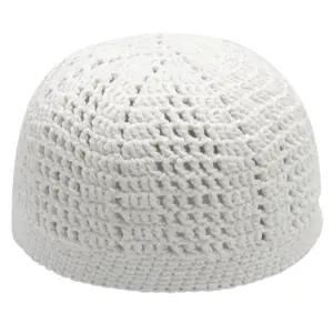 Nuevo islámico musulmán para hombre oración Kufi sombrero calavera gorra turca Namaz Topi blanco bordado Kufi musulmán hombres sombrero islámico oraciones gorra