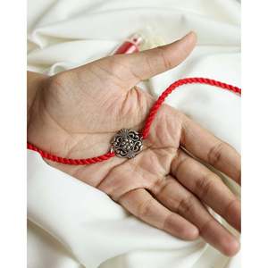 925 <b>Silver</b> Floral Mandala Rakhi Fashion <b>Charm</b> <b>Bracelet</b> with Elegant Design - Product Image 1