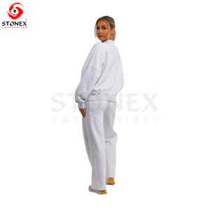 Fabricant Personnalisé Détresse Patch Strass Survêtement 2pc Pantalon De Survêtement Évasé Et Sweat À Capuche Lavage À L'acide Cropped 2 Pièces Ensemble Pour Les Femmes - Product Image 6