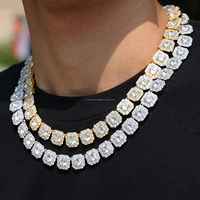 Chaîne de tennis Vvs en diamant glacé Collier en diamant Chaîne de tennis Hip Hop Collier Hip Hop Collier glacé Bijoux pour hommes