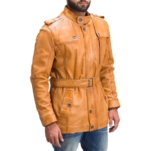Manteau de veste en cuir personnalisé pour hommes Poches et veste en cuir Manches en cuir personnalisées Veste entièrement personnalisée pour hommes - Product Image 1