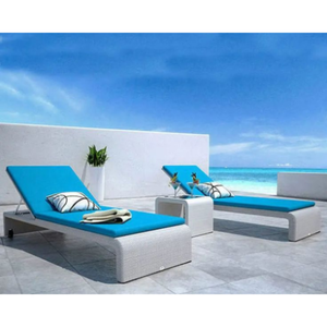 Custom Logo Teslin <b>Cushion</b> Sunlounger with Solid Back Style for <b>Outdoor</b> Relaxation Poolside Garden Use-3 Year Warranty - Product Image 1