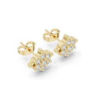 0.49 CT Lab Diamond Cluster Stud Earrings for Women VVSVS EF Clarity 18KT, 14KT, 10KT Gold & 925 Silver White, Yellow & - Product Image 4