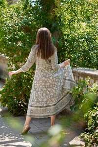 Robe en coton bohème Kiara, imprimée à la main, décontractée d'été, robe de vacances occasionnelle - Product Image 4