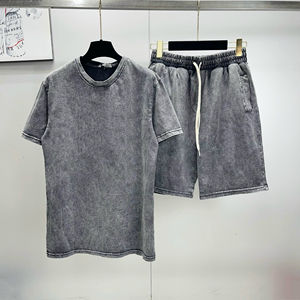 Ensemble de t-shirts et shorts respirants 100% coton éponge décontractés pour hommes avec options de séchage rapide et personnalisées - Product Image 6